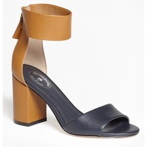 Brooks Brothers Color Block Stacked Heel Sandal